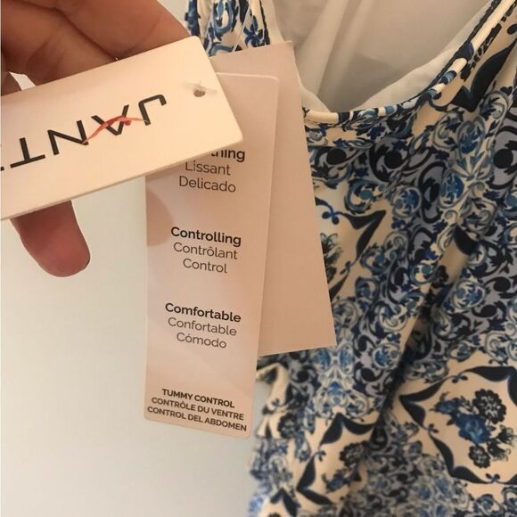 NWT Jantzen Glamour One-Piece with Adjustable Straps Blue Ceramic - Picture 8 of 11